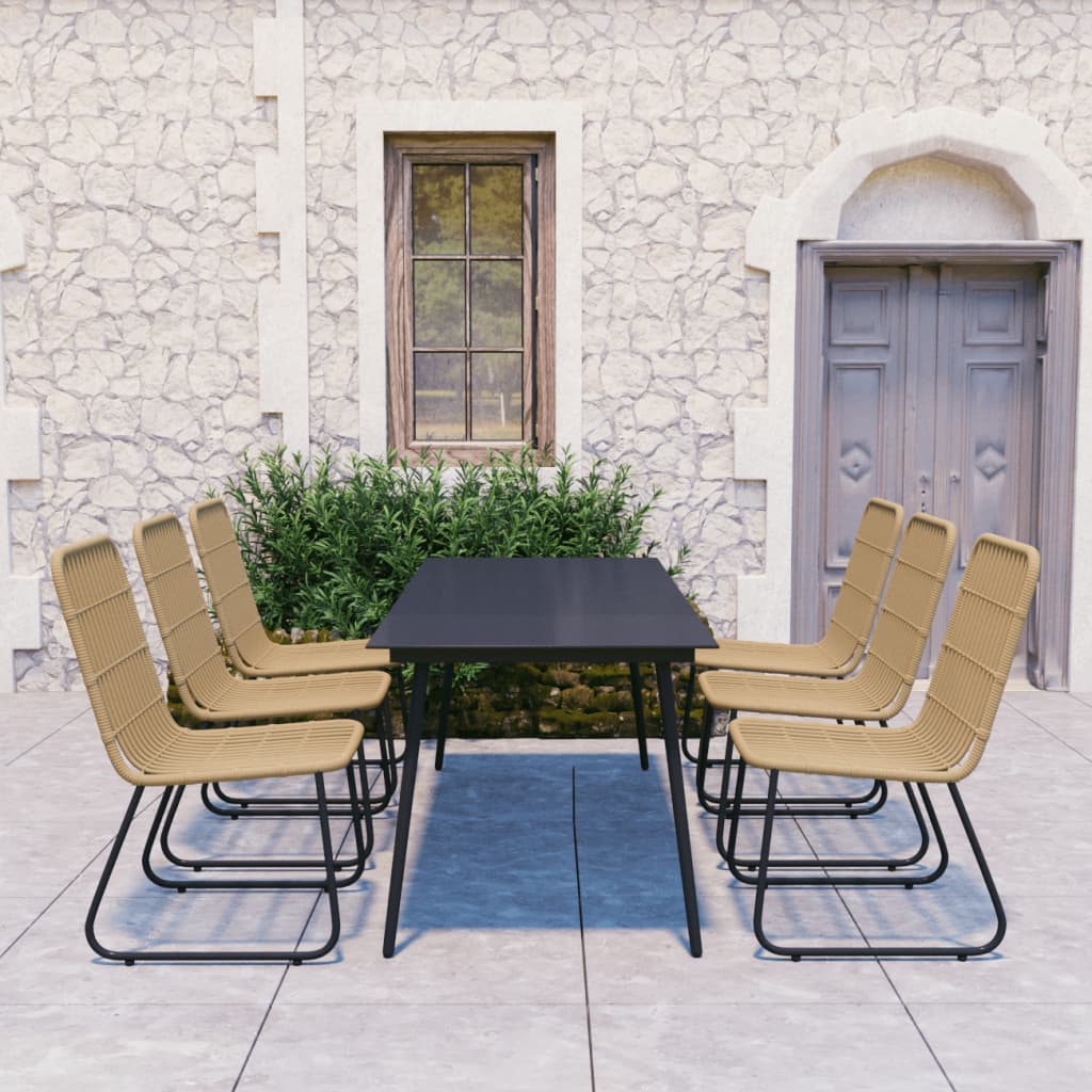 vidaXL Patio Dining Set Seat Black/Oak and Black 3/5/7/9 Piece Multi Sizes-22