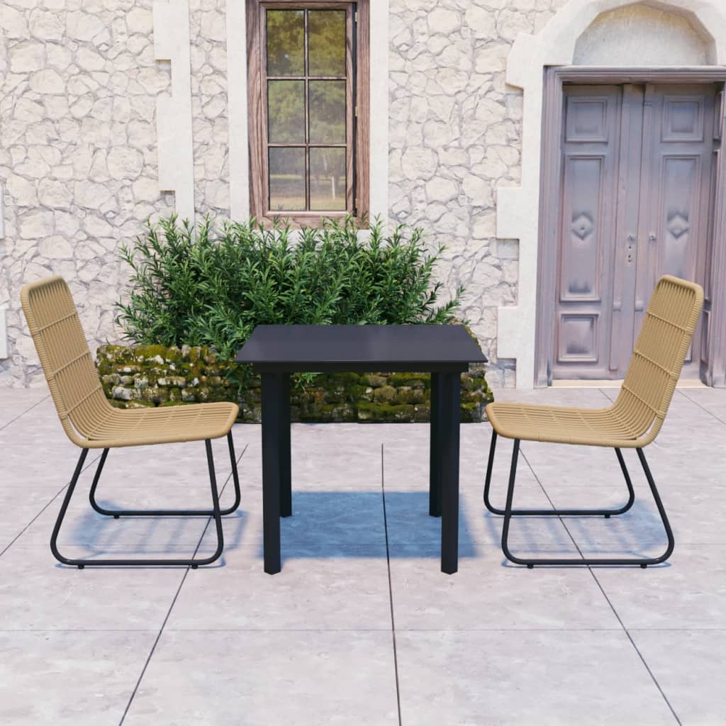 vidaXL Patio Dining Set Seat Black/Oak and Black 3/5/7/9 Piece Multi Sizes-5