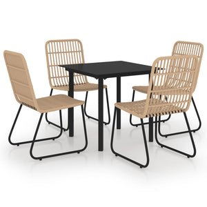 vidaXL Patio Dining Set Seat Black/Oak and Black 3/5/7/9 Piece Multi Sizes-37