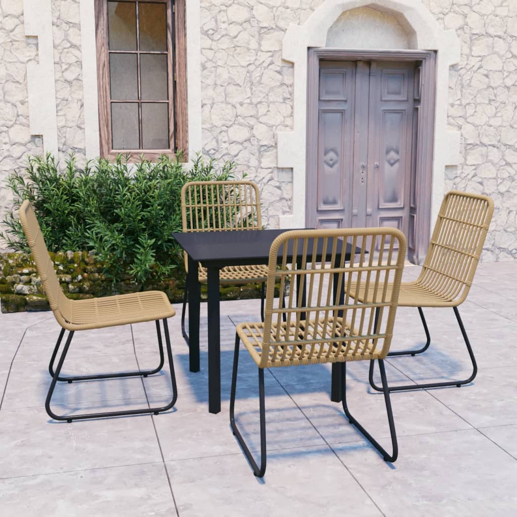 vidaXL Patio Dining Set Seat Black/Oak and Black 3/5/7/9 Piece Multi Sizes-29