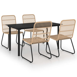 vidaXL Patio Dining Set Seat Black/Oak and Black 3/5/7/9 Piece Multi Sizes-60