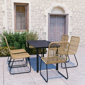 vidaXL Patio Dining Set Seat Black/Oak and Black 3/5/7/9 Piece Multi Sizes-74