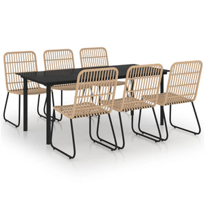 vidaXL Patio Dining Set Seat Black/Oak and Black 3/5/7/9 Piece Multi Sizes-28