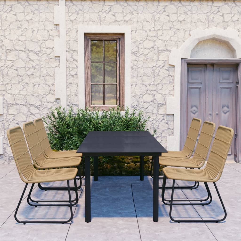 vidaXL Patio Dining Set Seat Black/Oak and Black 3/5/7/9 Piece Multi Sizes-20