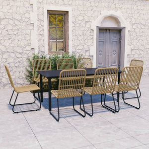 vidaXL Patio Dining Set Seat Black/Oak and Black 3/5/7/9 Piece Multi Sizes-44