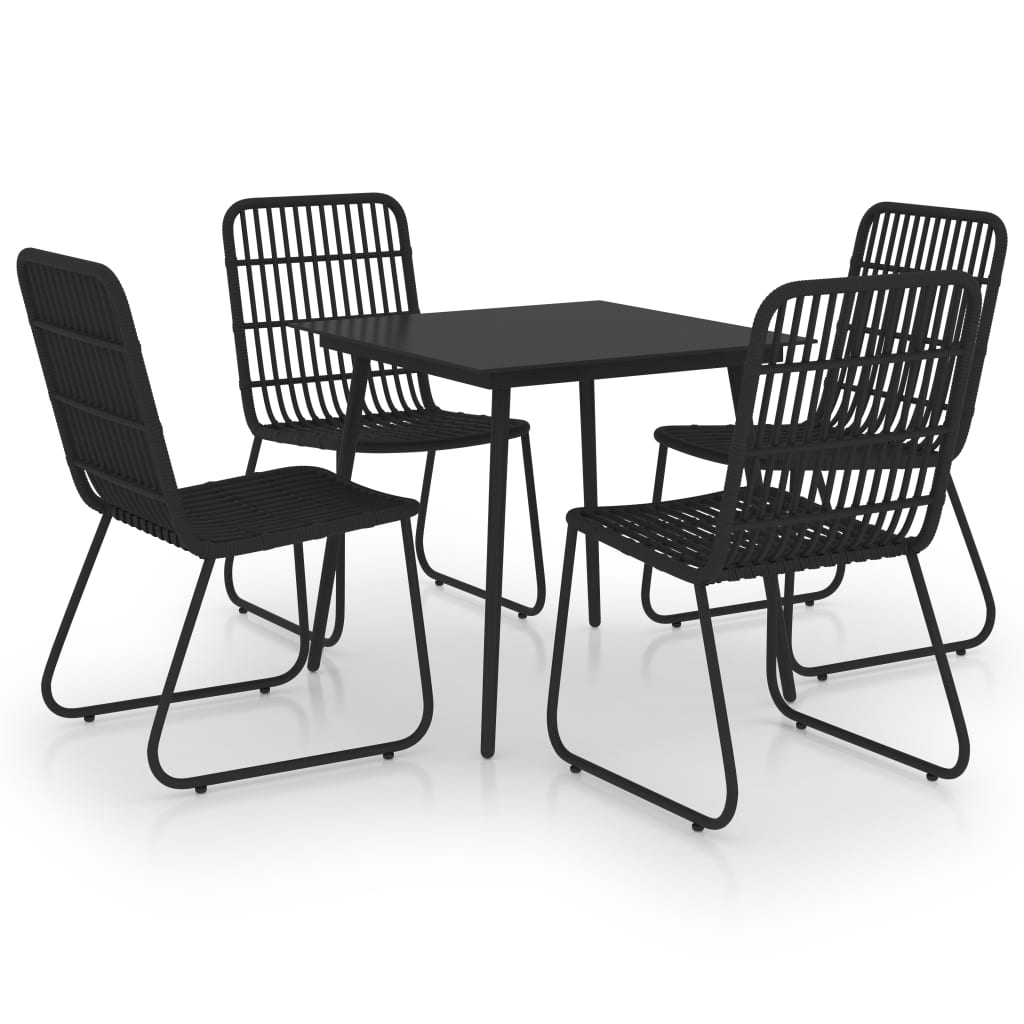 vidaXL Patio Dining Set Seat Black/Oak and Black 3/5/7/9 Piece Multi Sizes-16