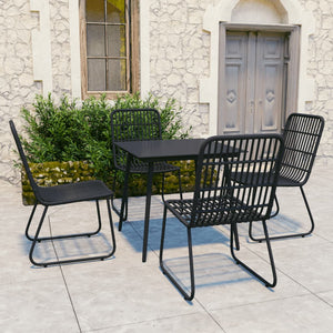 vidaXL Patio Dining Set Seat Black/Oak and Black 3/5/7/9 Piece Multi Sizes-8