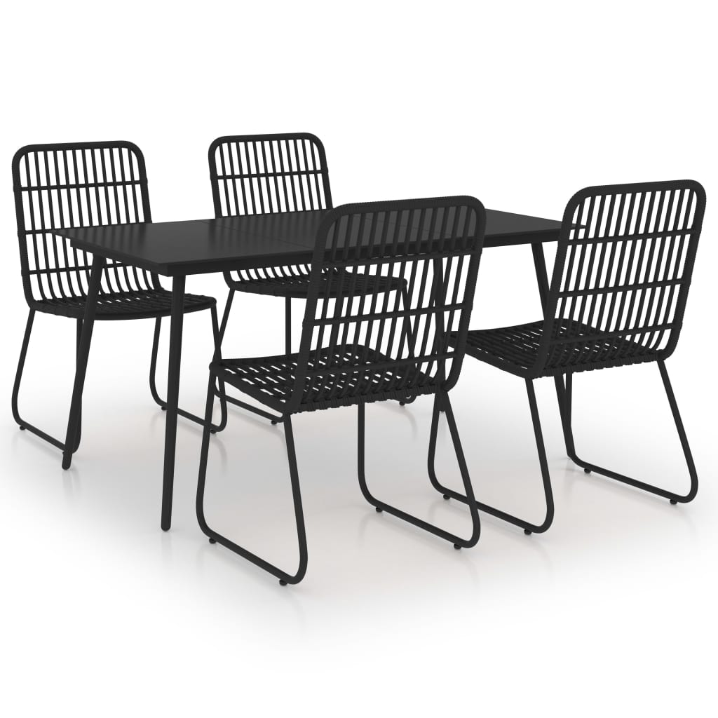 vidaXL Patio Dining Set Seat Black/Oak and Black 3/5/7/9 Piece Multi Sizes-40