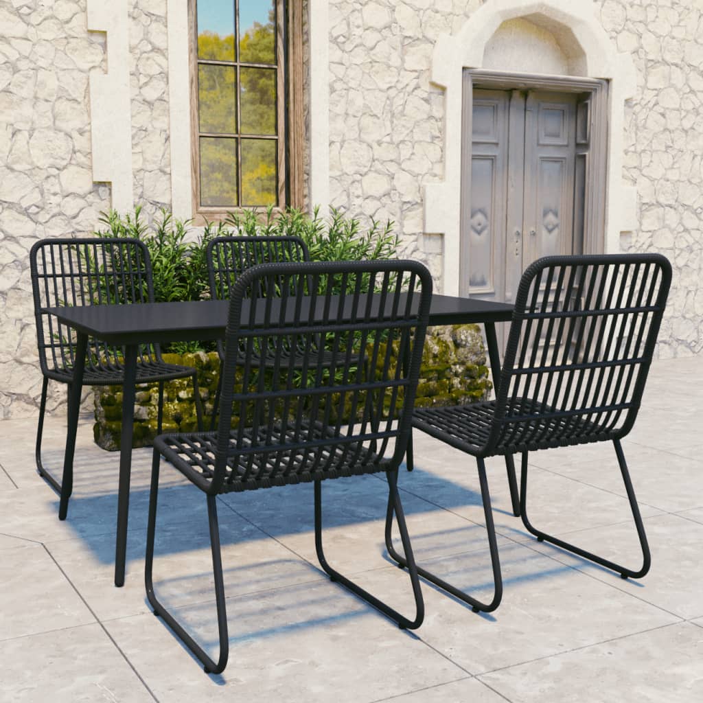 vidaXL Patio Dining Set Seat Black/Oak and Black 3/5/7/9 Piece Multi Sizes-32