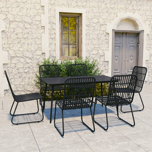 vidaXL Patio Dining Set Seat Black/Oak and Black 3/5/7/9 Piece Multi Sizes-56