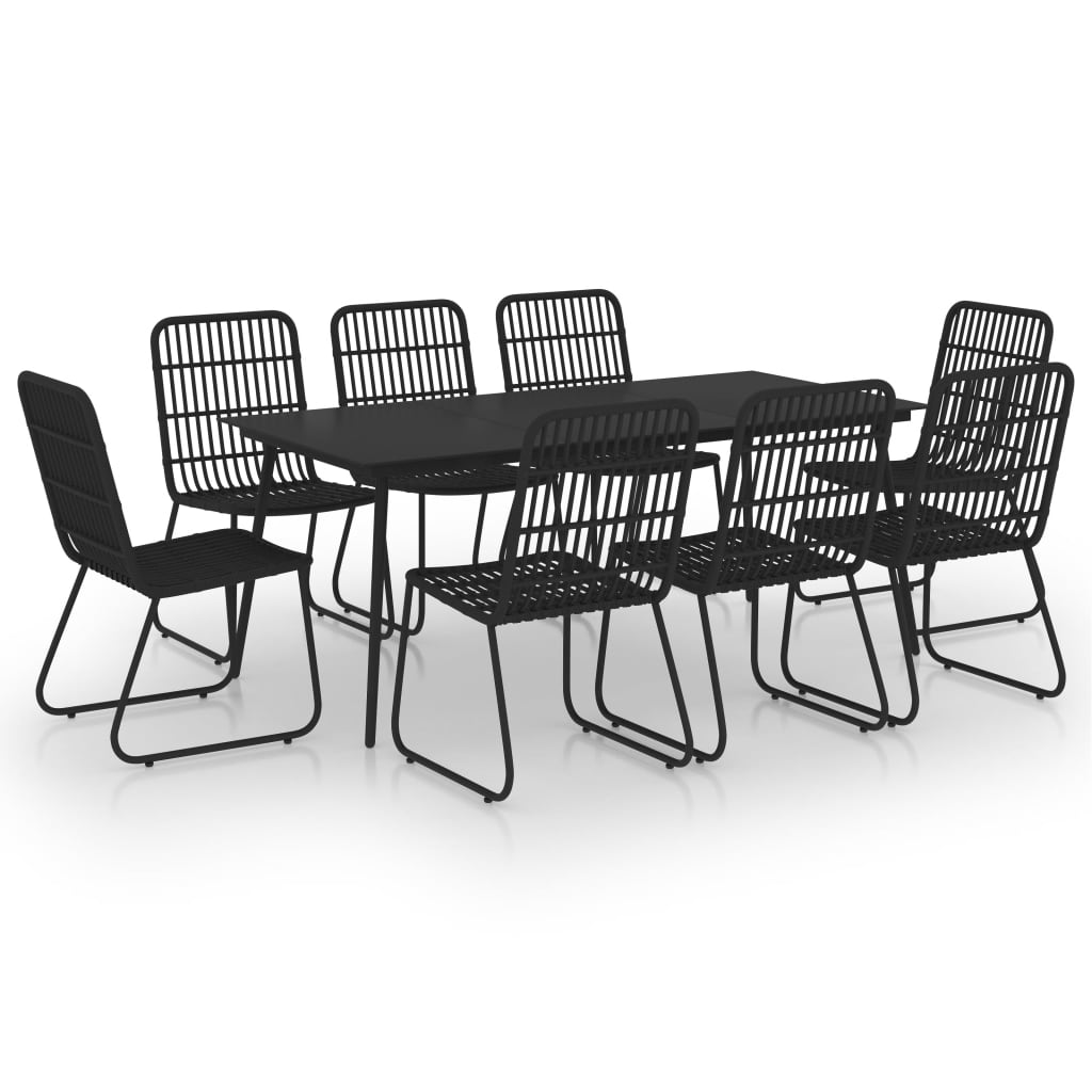 vidaXL Patio Dining Set Seat Black/Oak and Black 3/5/7/9 Piece Multi Sizes-37