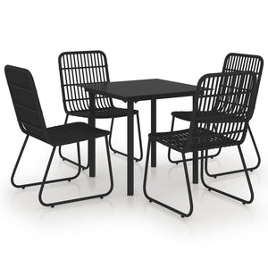 vidaXL Patio Dining Set Seat Black/Oak and Black 3/5/7/9 Piece Multi Sizes-16