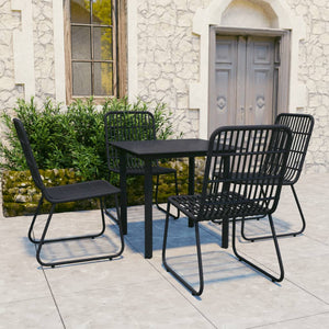 vidaXL Patio Dining Set Seat Black/Oak and Black 3/5/7/9 Piece Multi Sizes-8