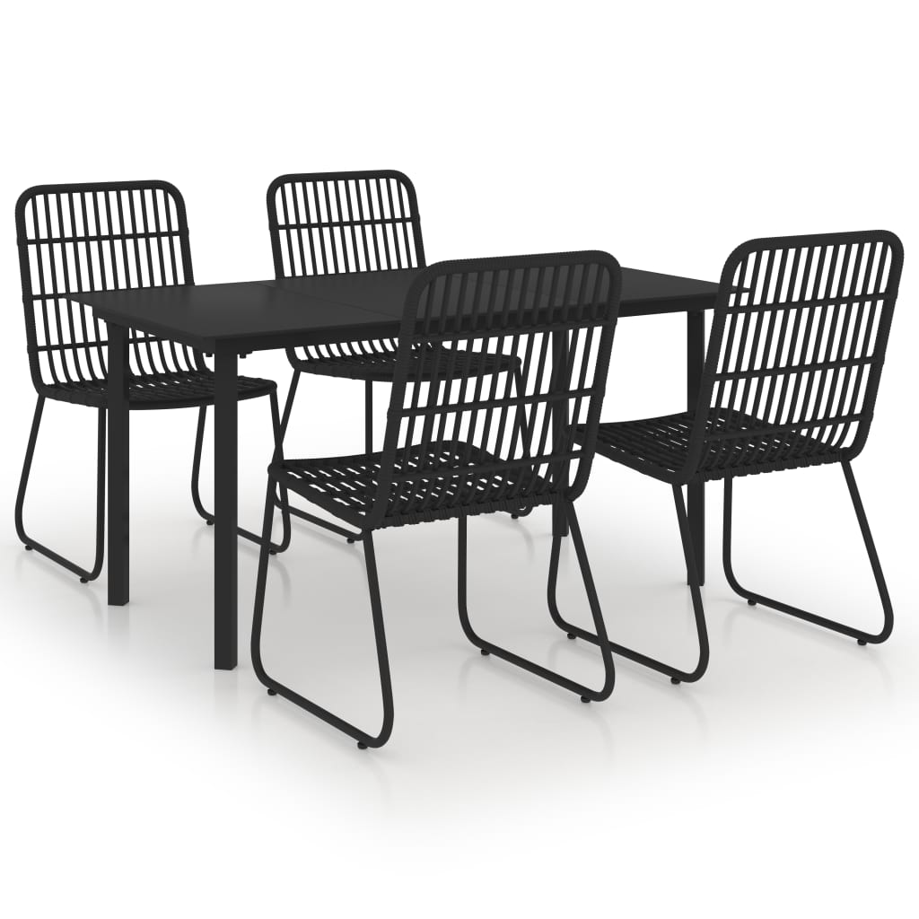 vidaXL Patio Dining Set Seat Black/Oak and Black 3/5/7/9 Piece Multi Sizes-40