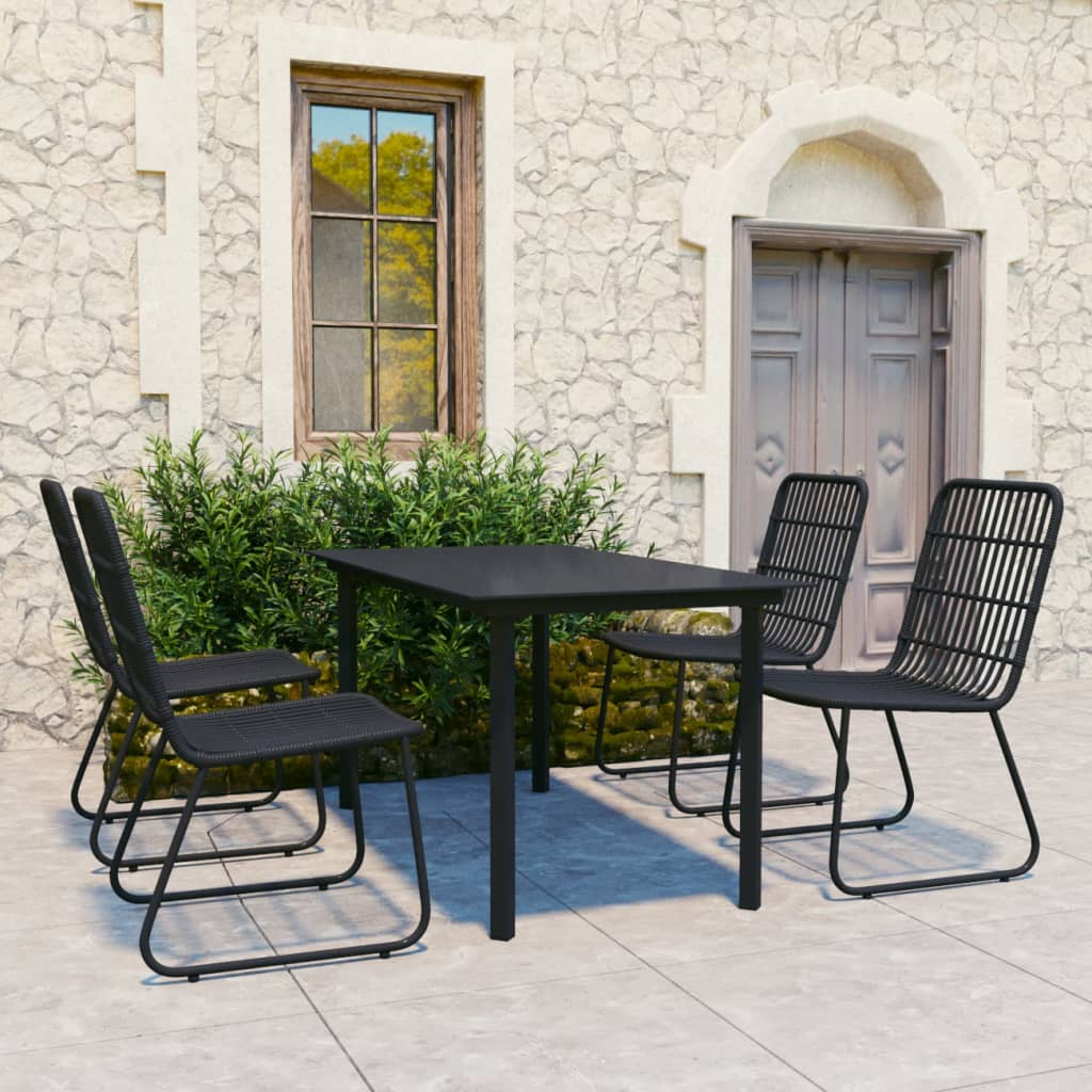 vidaXL Patio Dining Set Seat Black/Oak and Black 3/5/7/9 Piece Multi Sizes-32