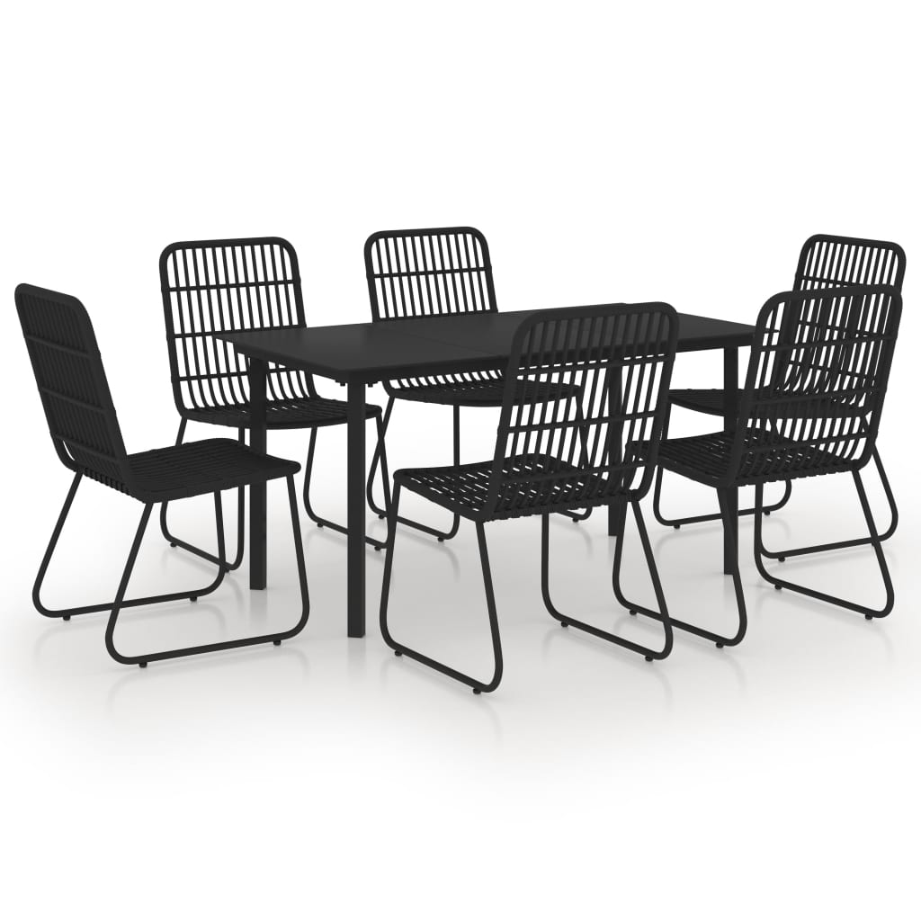 vidaXL Patio Dining Set Seat Black/Oak and Black 3/5/7/9 Piece Multi Sizes-63