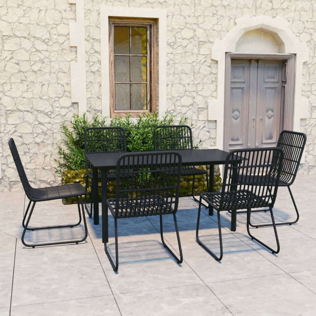 vidaXL Patio Dining Set Seat Black/Oak and Black 3/5/7/9 Piece Multi Sizes-56