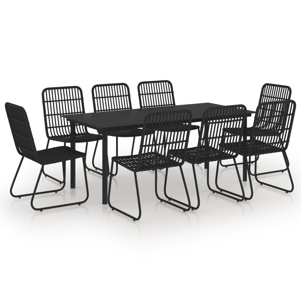 vidaXL Patio Dining Set Seat Black/Oak and Black 3/5/7/9 Piece Multi Sizes-33