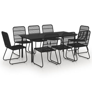 vidaXL Patio Dining Set Seat Black/Oak and Black 3/5/7/9 Piece Multi Sizes-33