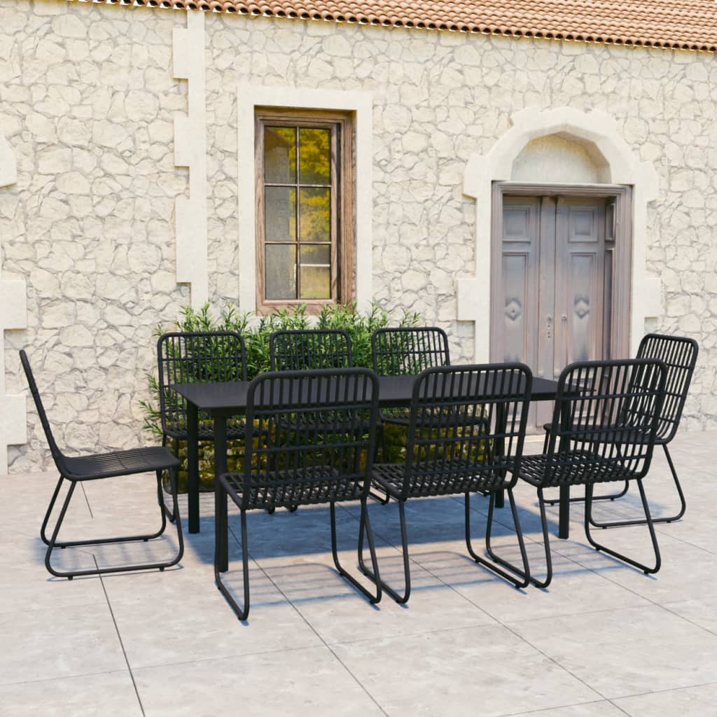 vidaXL Patio Dining Set Seat Black/Oak and Black 3/5/7/9 Piece Multi Sizes-25