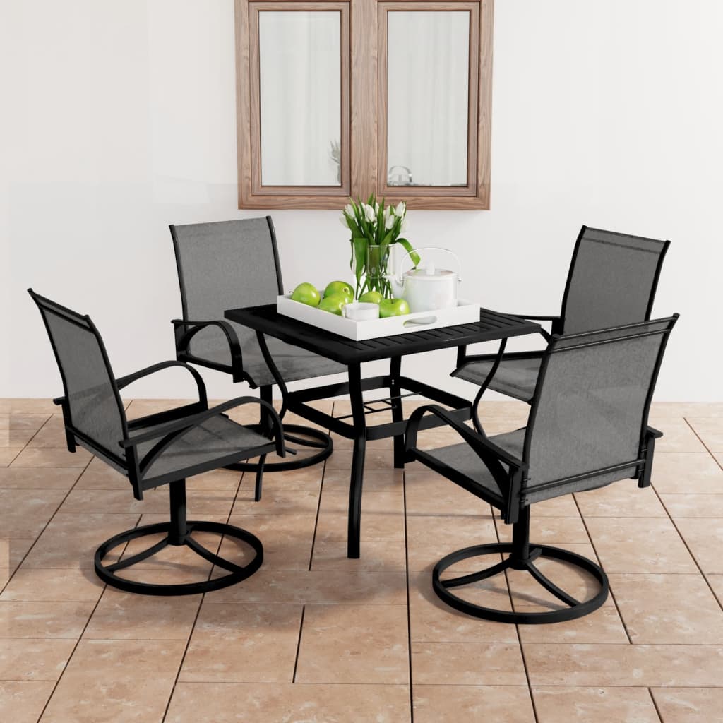 vidaXL Garden Dining Set 3/5 Pieces Textilene and Steel Outdoor Patio Dinner-45