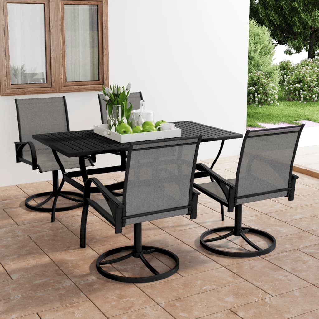 vidaXL Garden Dining Set 3/5 Pieces Textilene and Steel Outdoor Patio Dinner-4