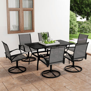 vidaXL Garden Dining Set 3/5 Pieces Textilene and Steel Outdoor Patio Dinner-9