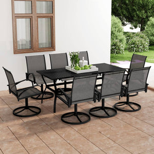 vidaXL Garden Dining Set 3/5 Pieces Textilene and Steel Outdoor Patio Dinner-19