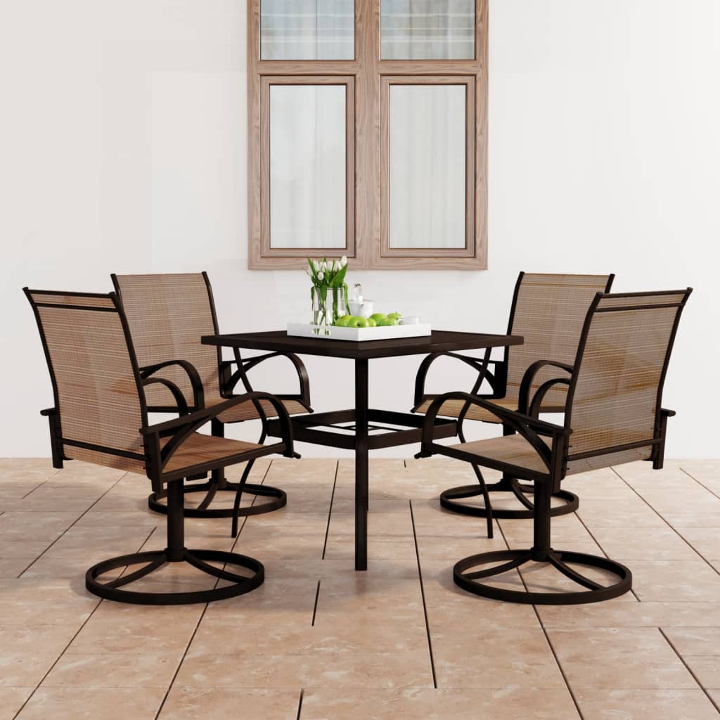 vidaXL Garden Dining Set 3/5 Pieces Textilene and Steel Outdoor Patio Dinner-47