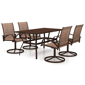 vidaXL Garden Dining Set 3/5 Pieces Textilene and Steel Outdoor Patio Dinner-30