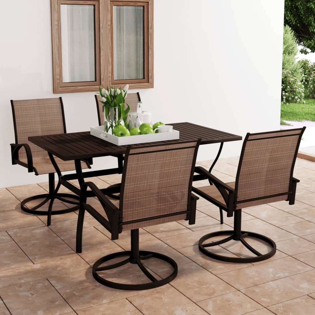 vidaXL Garden Dining Set 3/5 Pieces Textilene and Steel Outdoor Patio Dinner-2