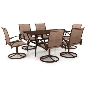 vidaXL Garden Dining Set 3/5 Pieces Textilene and Steel Outdoor Patio Dinner-45