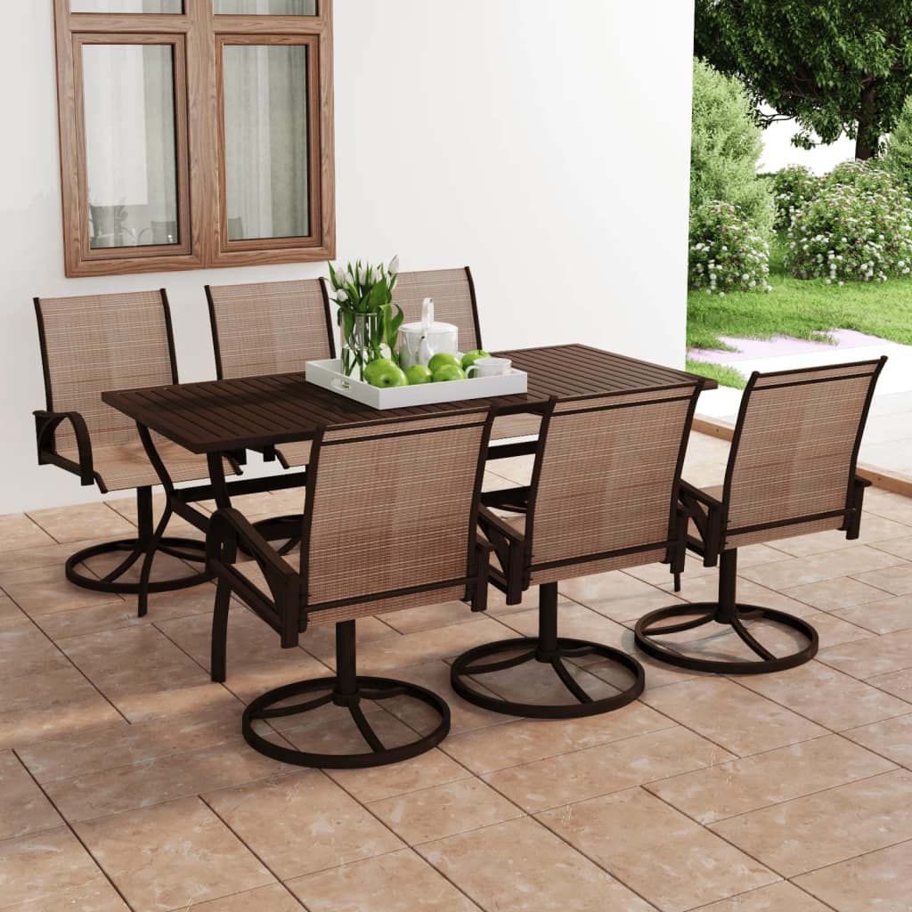 vidaXL Garden Dining Set 3/5 Pieces Textilene and Steel Outdoor Patio Dinner-12