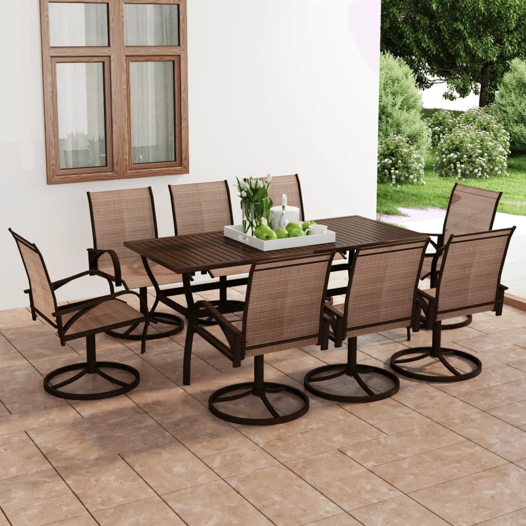 vidaXL Garden Dining Set 3/5 Pieces Textilene and Steel Outdoor Patio Dinner-17