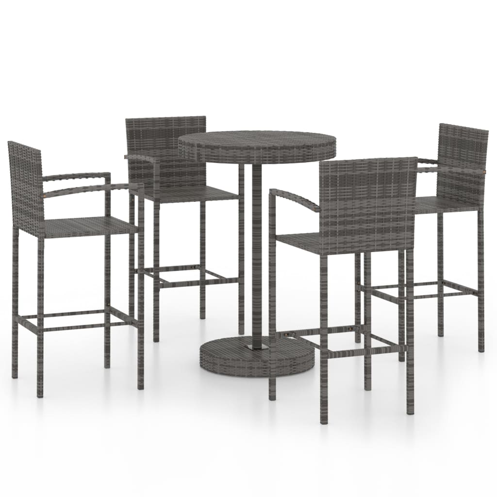 vidaXL Garden Bar Set Poly Rattan Bistro Dining Seating Multi Colors 3/5 Piece-41