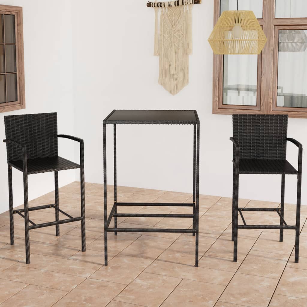 vidaXL Patio Bar Set Bar Table and Stools Patio Furniture Set Poly Rattan-37