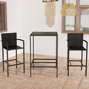 vidaXL Patio Bar Set Bar Table and Stools Patio Furniture Set Poly Rattan-37