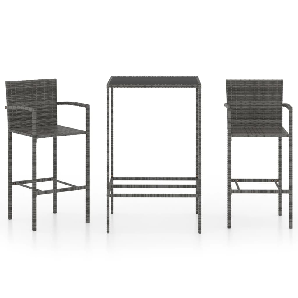 vidaXL Patio Bar Set Bar Table and Stools Patio Furniture Set Poly Rattan-34