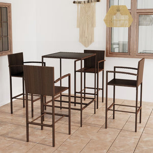 vidaXL Patio Bar Set Bar Table and Stools Patio Furniture Set Poly Rattan-46