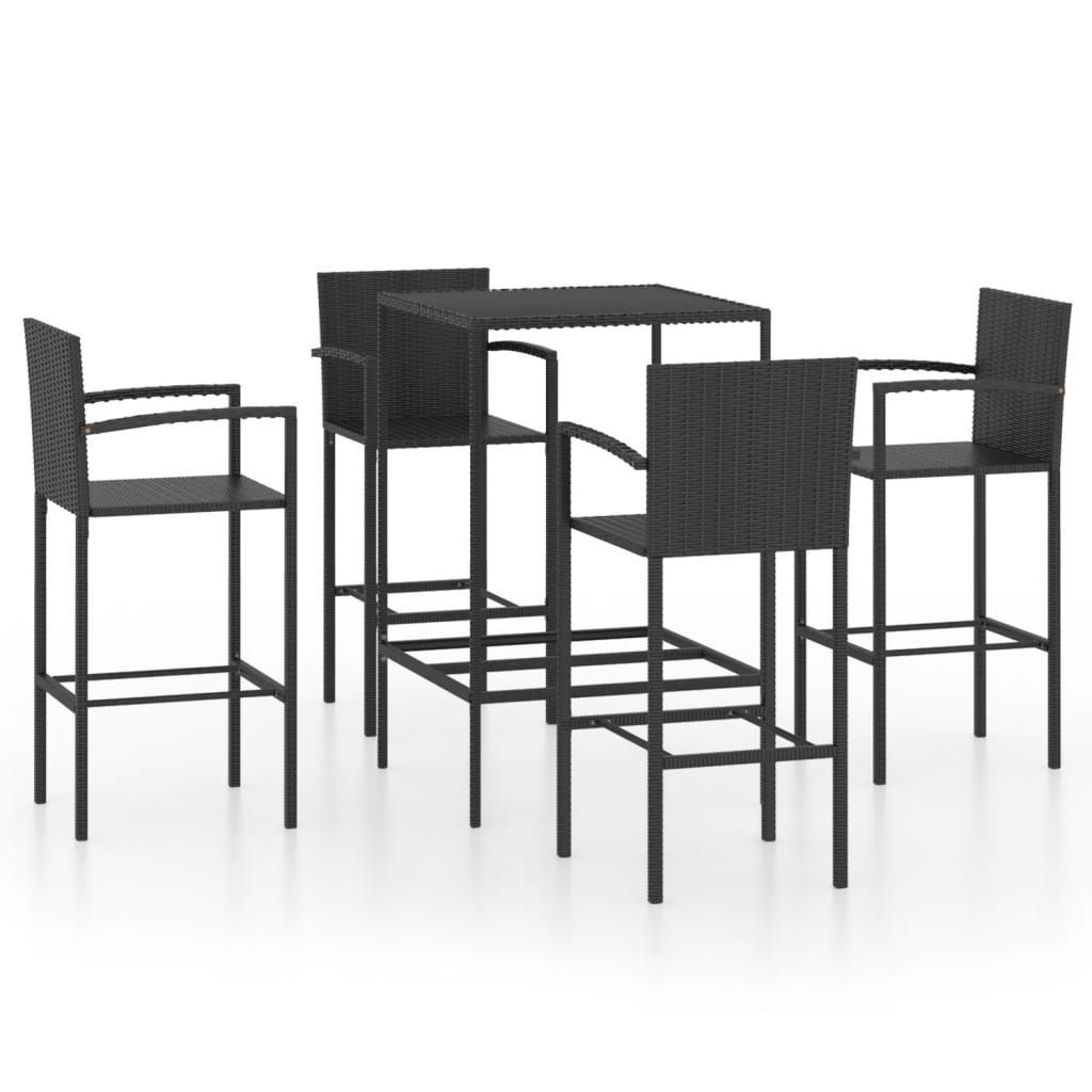 vidaXL Patio Bar Set Bar Table and Stools Patio Furniture Set Poly Rattan-13