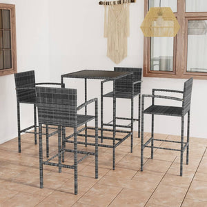 vidaXL Patio Bar Set Bar Table and Stools Patio Furniture Set Poly Rattan-6