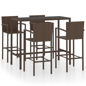 vidaXL Patio Bar Set Bar Table and Stools Patio Furniture Set Poly Rattan-43