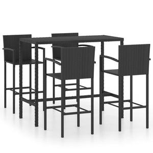 vidaXL Patio Bar Set Bar Table and Stools Patio Furniture Set Poly Rattan-5