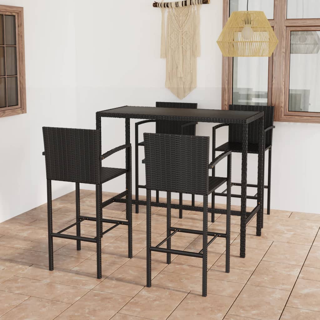 vidaXL Patio Bar Set Bar Table and Stools Patio Furniture Set Poly Rattan-16