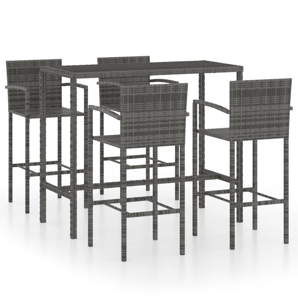 vidaXL Patio Bar Set Bar Table and Stools Patio Furniture Set Poly Rattan-20