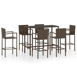 vidaXL Patio Bar Set Bar Table and Stools Patio Furniture Set Poly Rattan-35