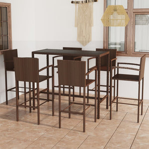 vidaXL Patio Bar Set Bar Table and Stools Patio Furniture Set Poly Rattan-26
