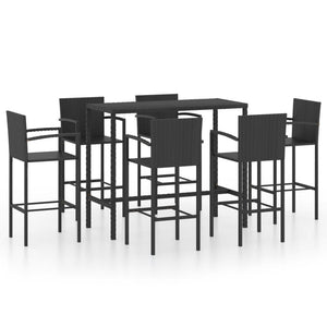 vidaXL Patio Bar Set Bar Table and Stools Patio Furniture Set Poly Rattan-2