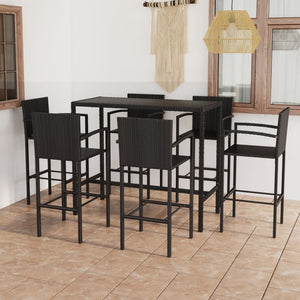 vidaXL Patio Bar Set Bar Table and Stools Patio Furniture Set Poly Rattan-31