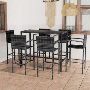 vidaXL Patio Bar Set Bar Table and Stools Patio Furniture Set Poly Rattan-36